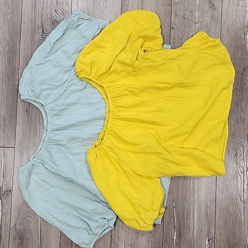 🟡💠 2pk Bubble Sleeve Tops